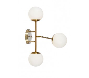Sieninis šviestuvas TRINITY Brass/White